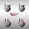 Service Caster 4 Inch 316SS Maroon Polyurethane Swivel Bolt Hole Caster Set with 2 Lock Brake SCC-SS316BHTTL20S414-PPUB-MRN-2-S-2 - alternate 6